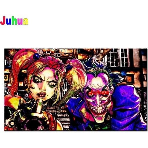 100x50cm Diamond Embroidery Horror Lovers Clown Pattern Diamond Painting 5d diy Full Square drill Moasic Pictures Of Rhinestone