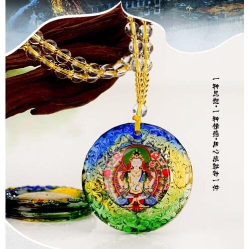 10P-Wholesale Buddhist supplies Greco-Buddhist pocket travel efficacious Mascot # the Buddha Crystal Pendant Amulets Good GIFT