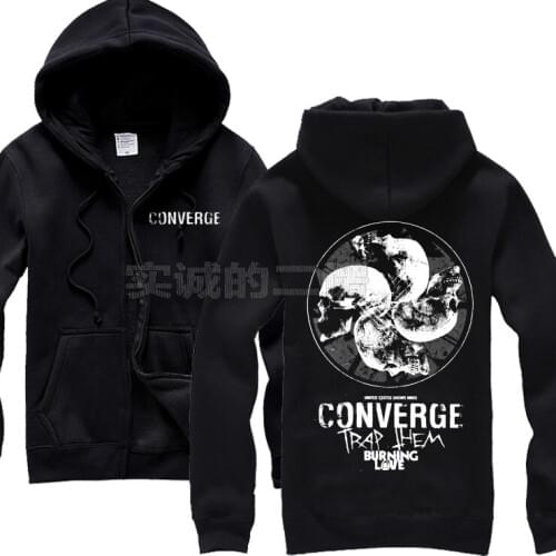 5 designs Zipper Sweatshirt Converge Rock Cotton Nice soft hoodies punk heavy metal clothing tracksuit sudadera fleece Skull