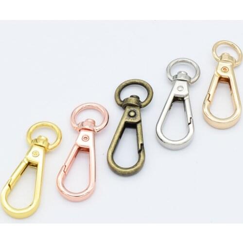 50mm*12mm Rose Gold Sliver Swivel Clasp Key Clip Metal Hook Lobster Buckle Push Gate Snap Hook Strap Hook Trigger Hook Bag