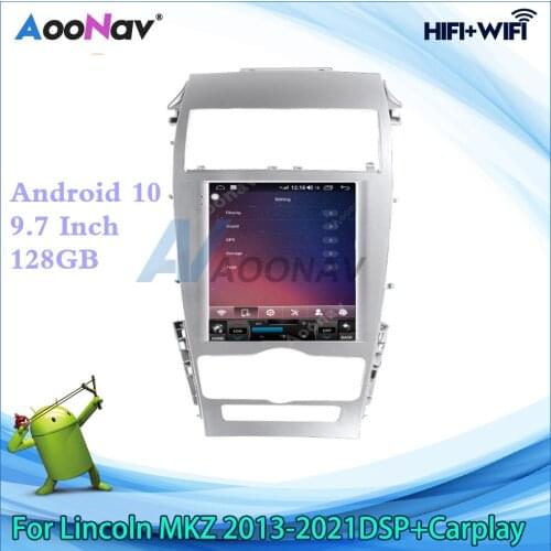 128GB Vertical Screen Tesla Style Car Radio Player GPS Navigation For Lincoln MKZ 2013-2021 Video Stereo iMultimidia Unit DSP