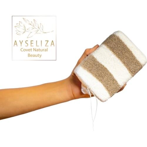Bamboo Linen Bath Sponge Prufiy Skin From Dirts Exfoliating Body Scrubbing Back Rejuvenate Peeling Remove Dead Skin Layer Mitt