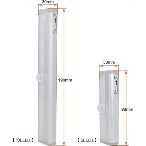 Wireless LED Under Cabinet Lights 6/10 LEDs Closet Light White/Warm White Motion Sensor Activated Night Light for Kitchen Desk