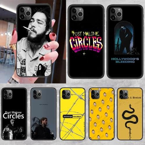 Post Malone Phone Case Cover Hull For iphone 5 5s se 2 6 6s 7 8 12 mini plus X XS XR 11 PRO MAX black silicone prime painting