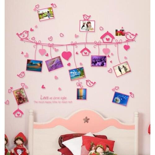 Love line photo wall Love the frame Romantic bedroom setting wall decorative stickers on the wall