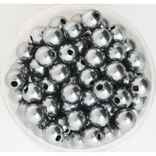 Approx 10mm Dia. 180pcs/lot Grey Round Imitation Plastic Pearl Beads Wholesale & Retail for You to DIY CN-BSG01-04GY