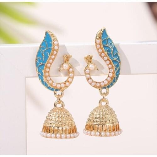 European and American Hot Sale Jewelry Peacock Lantern Earrings Art Retro Ethnic Style Earrings Indian Peacock Earrings