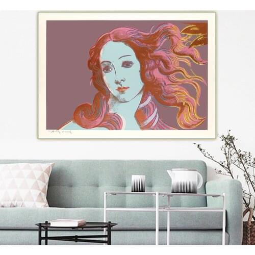 Holover Canvas Oil Painting Andy Warhol"Birth of Venus,1984"Pop Art Avant-garde Visual Art Aesthetic Poster Wall Home Decoration