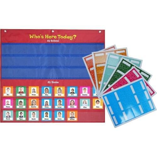 Attendance Pocket Chart Classroom Management Pocket Chart For Health Record Attendance Hanging Bag, Sign-in, Morning Check