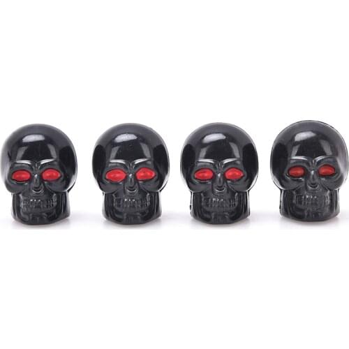 4pcs/Pack Auto Tyre Air Stem Caps Dust Cover For Bike Car Truck Styling Creative Skull Car Valve Caps For Cars Wheel Valve Cap