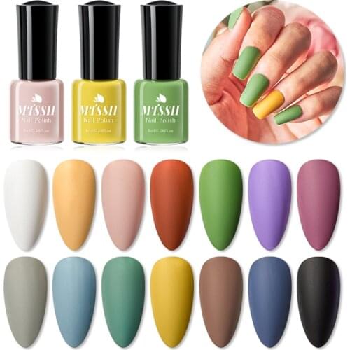 Mtssii Matte Top Coat Color UV Gel Nail Polish Gray Series Semi Permanent Soak Off UV Gel Varnish DIY Nail Art Gel Paint