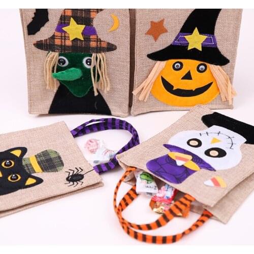 Cute Halloween Candy Bags Pumpkin Witch Gift Bag For Cookies Snack Food Packing Box Halloween Party Dress Up Prop Decor