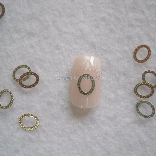 MS278-2 100pcs Gold Cute Circle Metal Sticker Nail Art Metal Sticker Nail Art Decoration Non-adhesive Sticker