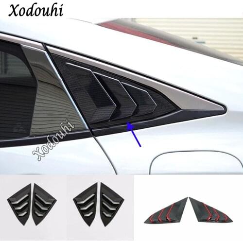 Car Cover Trim Rear Back Door Window Shades Blinds Stick Lamp Frame 2pcs For Honda Civic 10th Sedan 2019 2020 2021