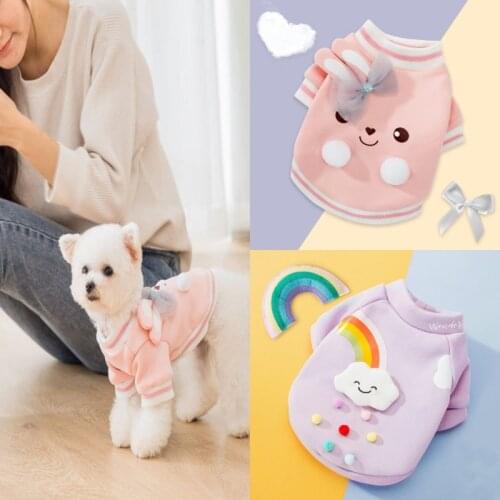 New Pet Clothes Thin Velvet Two-Legged Cartoon Rabbit Ears Sweatshirt Dog Sweater Dog Clothes