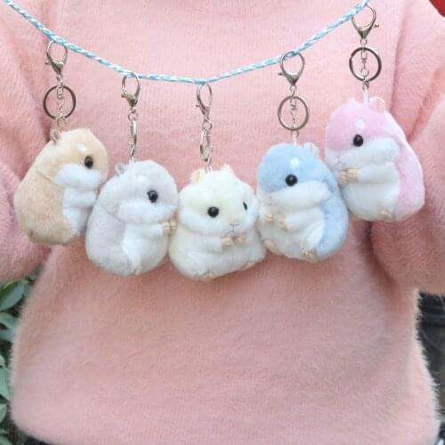 New 10 cm long cute hamster plush doll, keychain plush toy