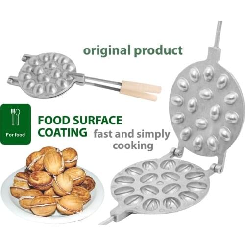 Oreshki Cooker Walnut Cookie Pan Oreshki Cookies Mold Waffle Maker Russian Dessert No Need Oven Kitchen 16 Halves Walnut Cookies