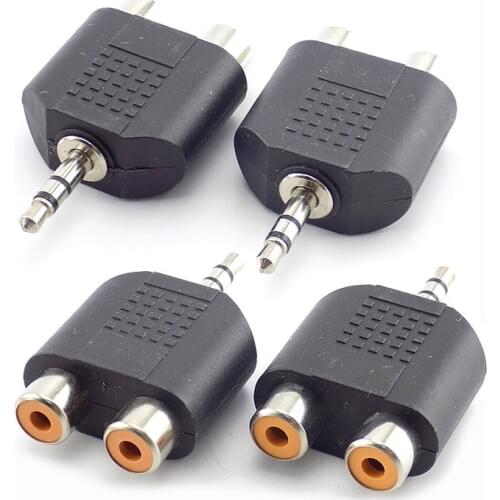 3.5 mm Jack Stereo AUX male to 2 RCA Female Audio Cable Adapter for Computer Speaker Earphone Headphone Y Splitter Connector L19