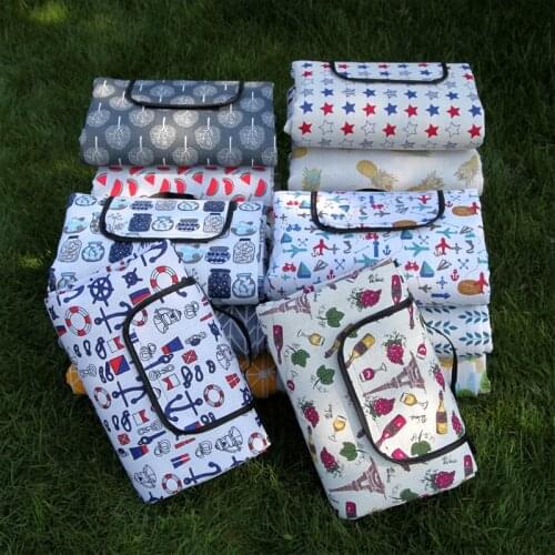 Outdoor Picnic Mat Portable Foldable Waterproof Picnic Blanket Fashion Printed Multi-purpose Thicken Moisture-proof Beach Pad