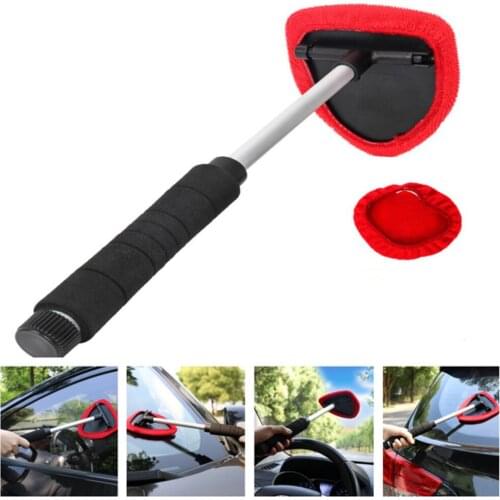 Car Windshield Cleaner Brush Wiper Telescopic Handle Auto Window Glass Washer Soft Towel Brush Car Care Cleaning Tools