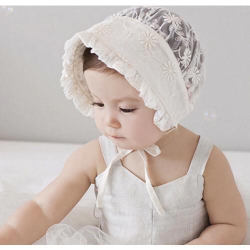 Baby Girls Hat Lovely Toddler Kids Infant Soft Lace Cotton Hat Summer Beanie Sunbonnet Baby Hat Accessories