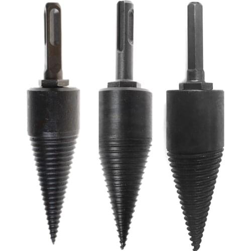 Firewood Machine Drill Wood Cone Reamer Punch Driver Drill Bit Split Drilling Tools 130x32mm