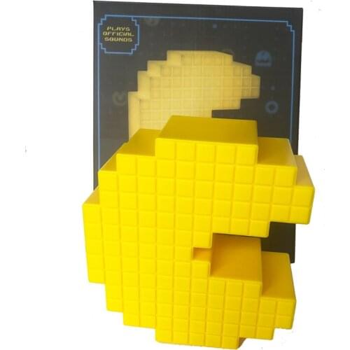 LED Pac Man Night Light Sound Toys Lampara Ghost Cartoon Lamp Pakkuman Pixel Eat Beans Cute Lights Table Lampe Kids Gift Decor