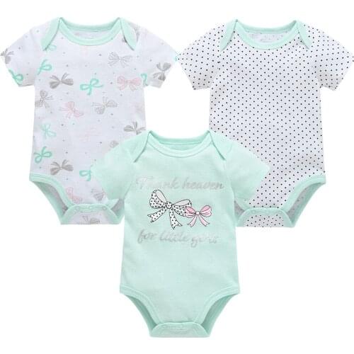 Unisex Baby Bodysuit Short Sleeve Summer Cotton Clothes Newborn Body Bebe 3 PCS Lovely Print Infant 0-12 months Jumpsuit