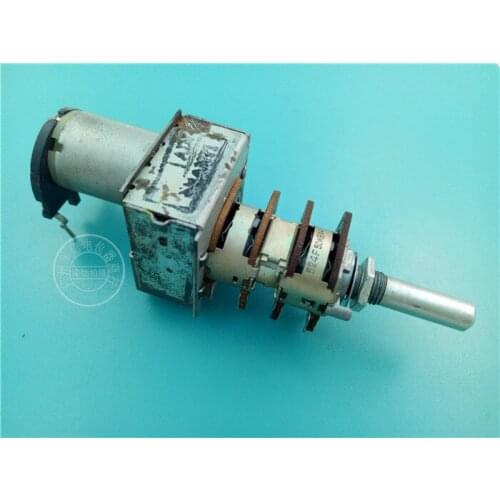 [VK] Used Taiwan Fuhua Quad Motor Potentiometer B50KX4 with tap shaft 25MMF B50K 16 feet switch