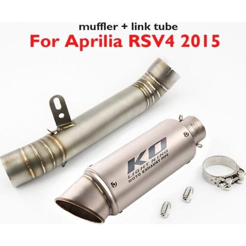 RSV4 Slip on Motorcycle Exhaust Muffler Escape Silencer Tip Middle Mid Link Pipe for Aprilia RSV4 2015