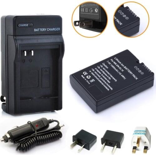 Probty EN-EL14 ENEL14 1400mAh Battery + Car Charger for Nikon DSLR D3300 D3200 D3100 D5100 D5200 D5300 D5500 Camera