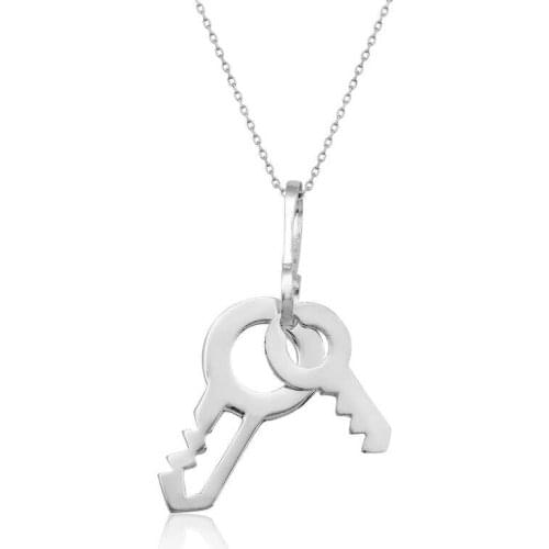 Silver Key Women Necklace