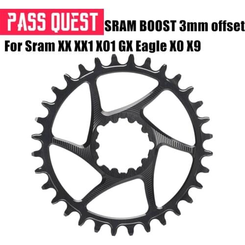 PASS QUEST GXP 3mm Offset Bike Narrow Wide Chainring 28T-38T MTB Mountain Bicycle Chainwheel for Sram XX1 GX eagle X9 crankset