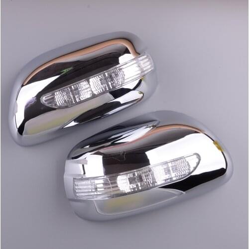 1 Pair ABS Left Right Car Chrome Side LED Light Mirror Cover Molding Trim Fit for Toyota Corolla Sedan 2009 2010 2011 2012 2013