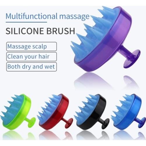 1pce Hand-held body scalp massage brush silicone shampoo shampoo comb bath shampoo spa weight loss wide tooth comb foam