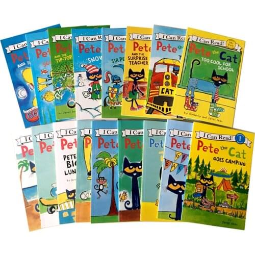 17 Books/set I Can Read Pete The Cat Picture Books Children Baby Famous Story English Tales Child Book Set baby bedtime book