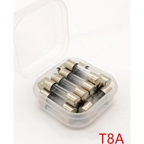 20 pcs/lot) T8A 250V 5 x 20mm Slow Blow Glass Tube Fuse, UL VDE RoHS Approved, 8Amp