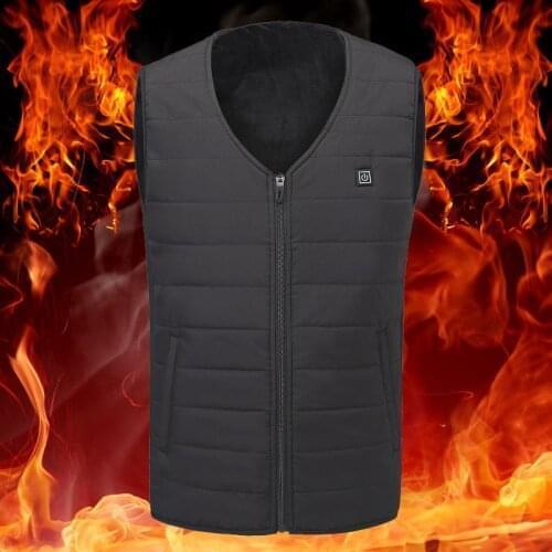 2021 USB Heating Vest Shoulder Back Fever Winter Thermal Clothing Men Heated Jacket For Hiking Camping Trekking Plus Size S-5XL