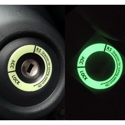 3D Key Ring Sticker Luminous Ignition Switch Cover Car Styling Circle Light Decoration for Auto Motorcycle Universal Decor