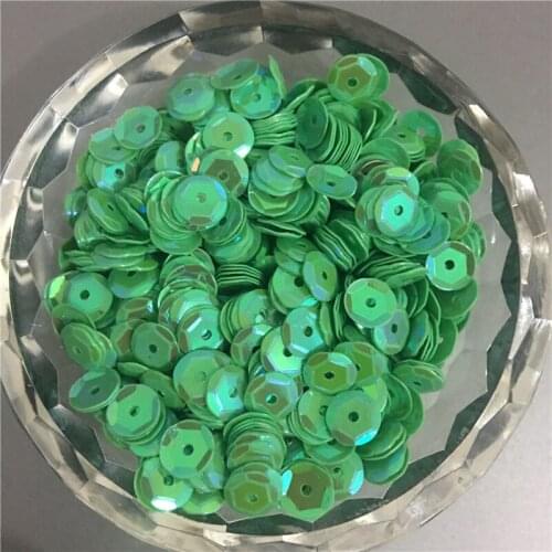 4000pcs(50g) 6mm Green AB Round Cup Loose Sequins Glitter Paillette Sewing,Wedding Craft DIY Garment Accessories and Scrapbook