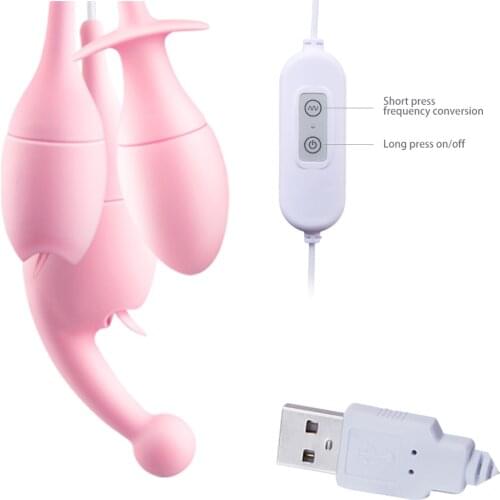 Mute Tongue Licking Víbrator 10 Modes Vibrating Egg Nipple Clitoris Stimulator G Spot Massager and Anal Plug Sex Toy for Women