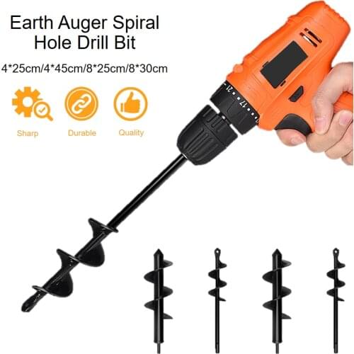 Earth/Ice Auger Drill Bit Tool Garden Spiral Digger Planting Bit Earth Drill For Seed Planting Gardening Fence Flower Planter