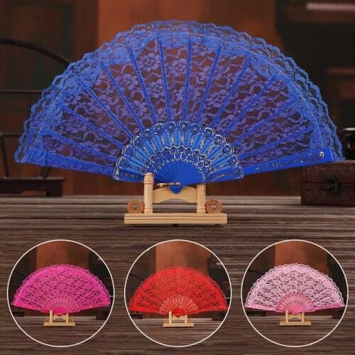 Black Spanish Victorian Hand Fan For Wedding Party Favor Fancy Dress Folding Lace Pocket Fan Cosplay Party Ancient Fan