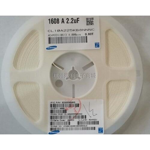 CL10A225KA8NNNC CL10A225KB8NNNC CL10A225KL8NNNC 0603/1608 2.2uF 25V 35V 50V X5R ±10% ±20% Chip capacitors