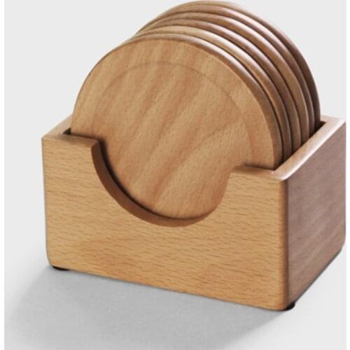 Wooden Coaster Cup Mat Pad Storage Box Bowl Mug Glass Plate Creative Placemats Drink Accessories