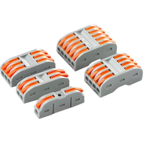 50PCS Mini Fast Cable Connector Terminal Block 222 Universal Compact Push In Spring Splicing Plastic Wire Conductor