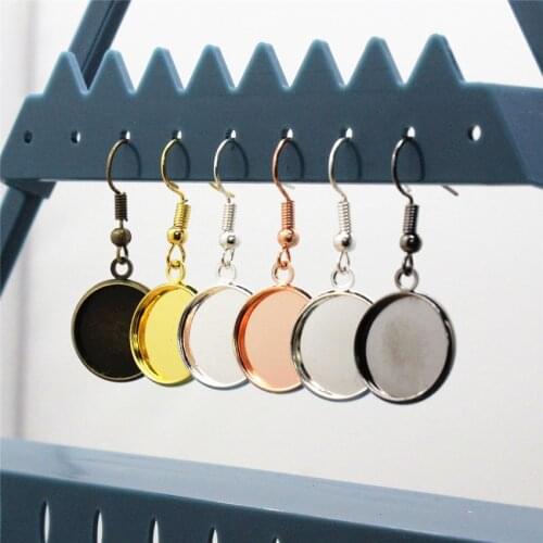 Fit 10mm 12mm 14mm 16mm 18mm 20mm 25mm Round Cabochons Earring Blank Setting Bezel Base For DIY Making Earring Accessories 20pcs