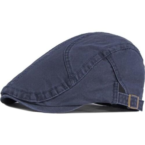 LDSLYJR 2021 Cotton Spring Summer solid beret Newsboy Caps Flat Peaked Cap Men and Women 67