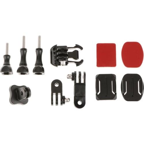 Three-way Mount Kits Flat Curved Base Mount Kits + 3 Screw for Gopro 3 4 Sports Camera