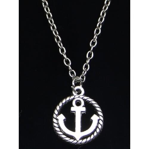 New Fashion Necklace 15mm circle anchor Pendants Short Long Women Men Colar Gift Jewelry Choker